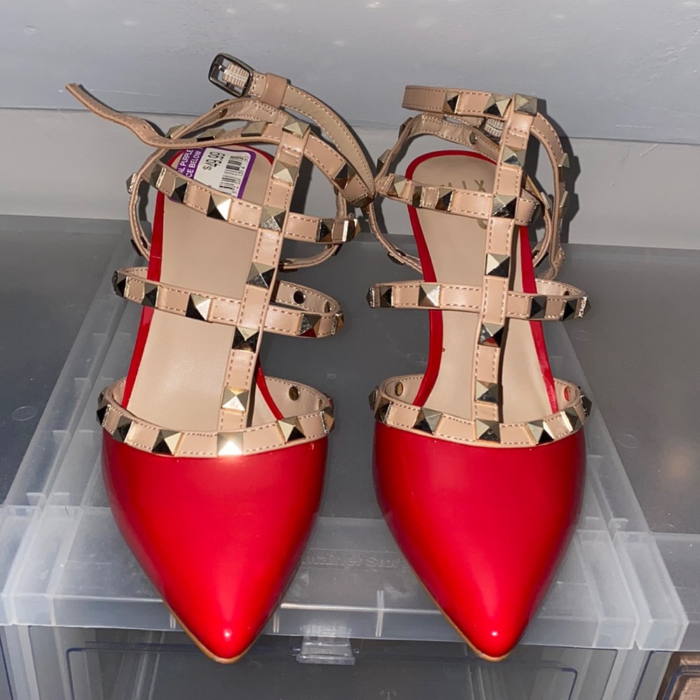 New, unused red heels